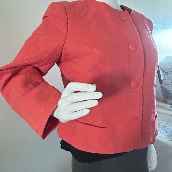 Talbot’s Suit Jacket, Orange Salmon, Jacquard, Professional, 12 petite - Picture 6 of 11